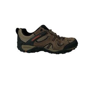 Merrell Yokota Trail Ventilator Hiking Shoes Men’s 10 Brown Orange Suede Mesh